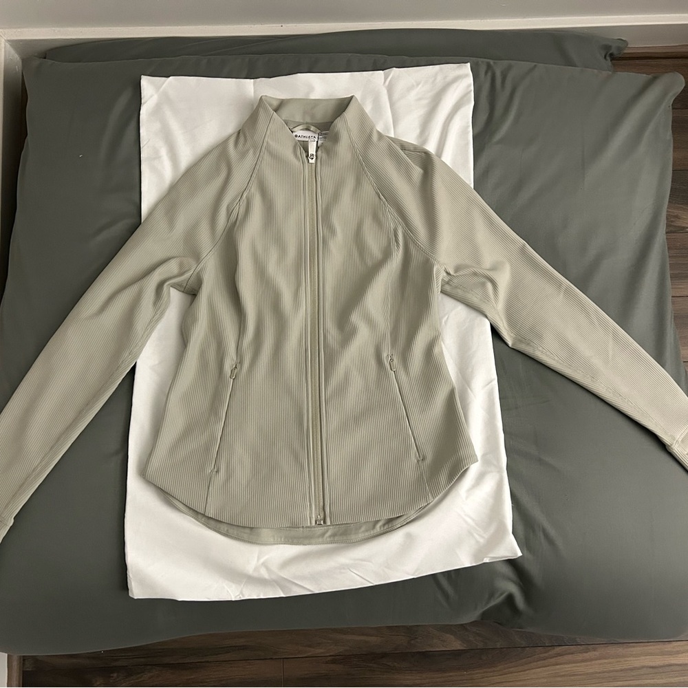 ATHLETA Salutation Ribbed Jacket (Women's Gray/Taupe/Greige/Beige Jacket) BNWT